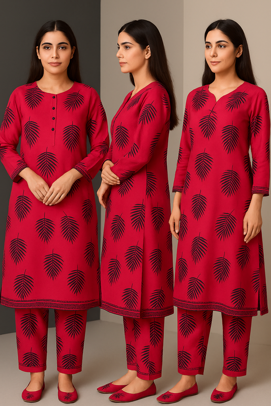 Arabic Lawn Stitched 2-Piece Suit β Block Printed (Free Size)