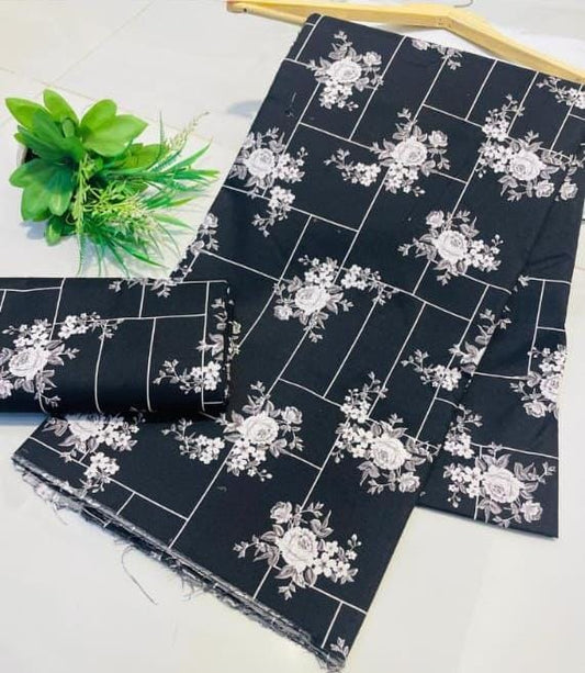 Digital Printed Cotton 2 Piece Unstitched Suit