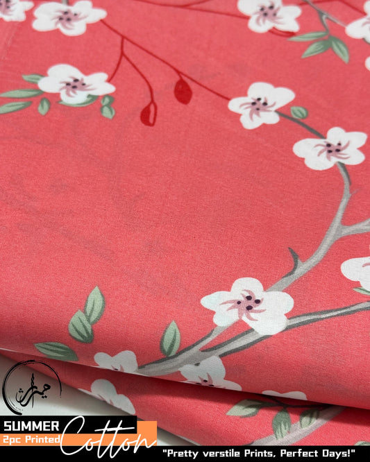 Digital Printed Cotton 2 Piece Unstitched Suit