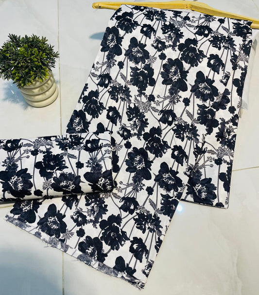 Digital Printed Cotton 2 Piece Unstitched Suit