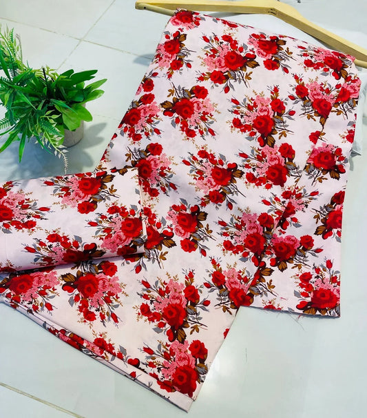 Digital Printed Cotton 2 Piece Unstitched Suit