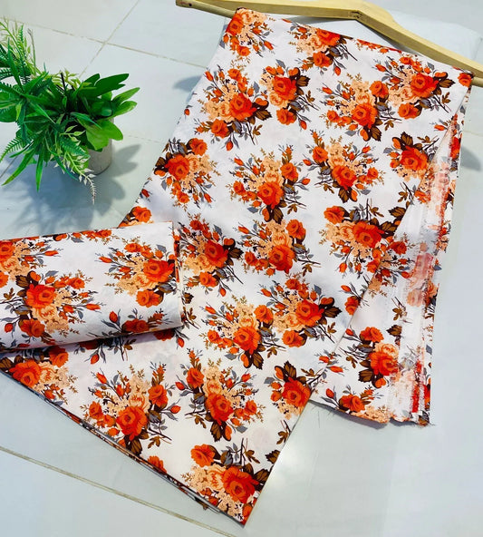 Digital Printed Cotton 2 Piece Unstitched Suit