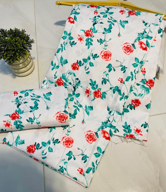 Digital Printed Cotton 2 Piece Unstitched Suit