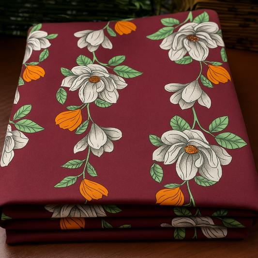 Digital Printed Cotton 2 Piece Unstitched Suit